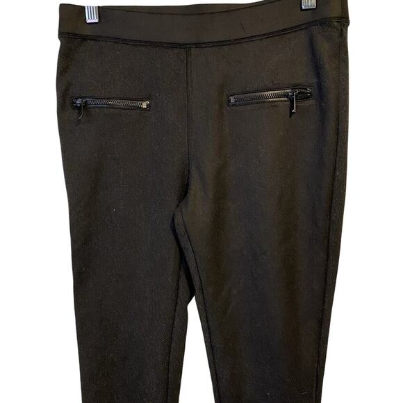 Y2K Express Leggings Women M Black Elastic Mid Waist Stretch PullOn Ready To Wow - Picture 1 of 7